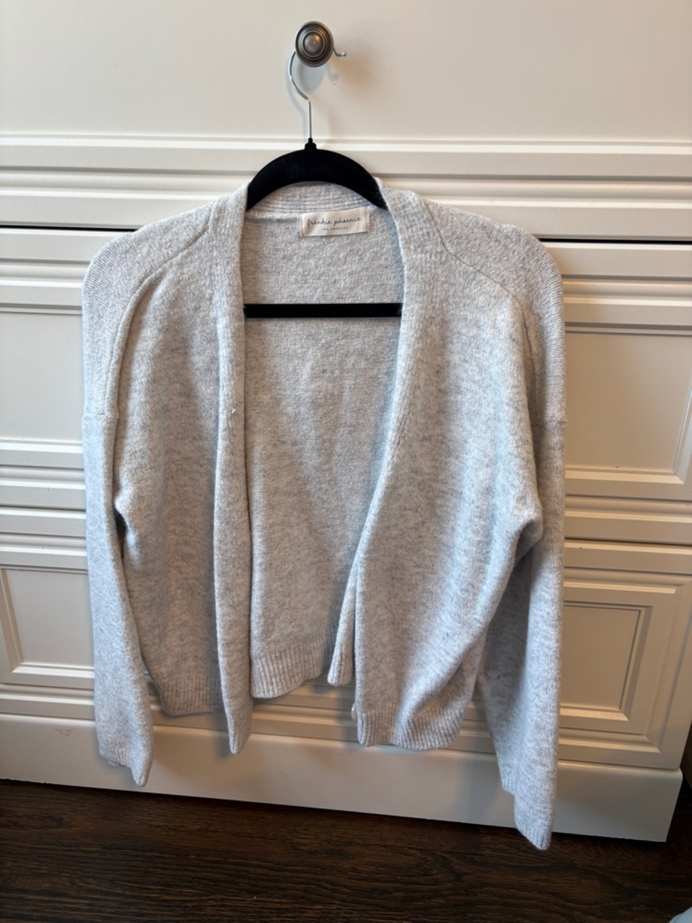 Cozy Open-Front Light Gray Women's Cardigan